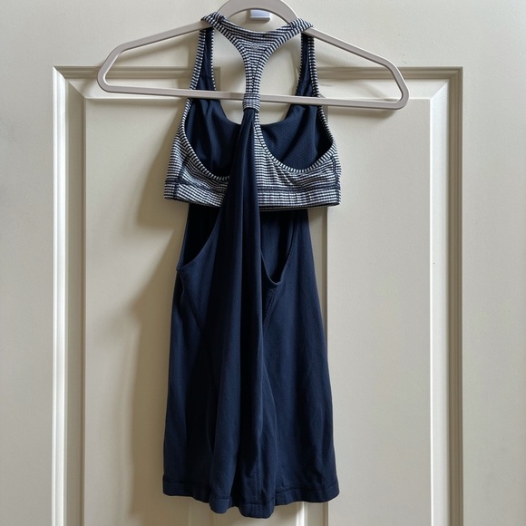 Lululemon gingham Practice Freely tank top navy - Picture 9 of 9